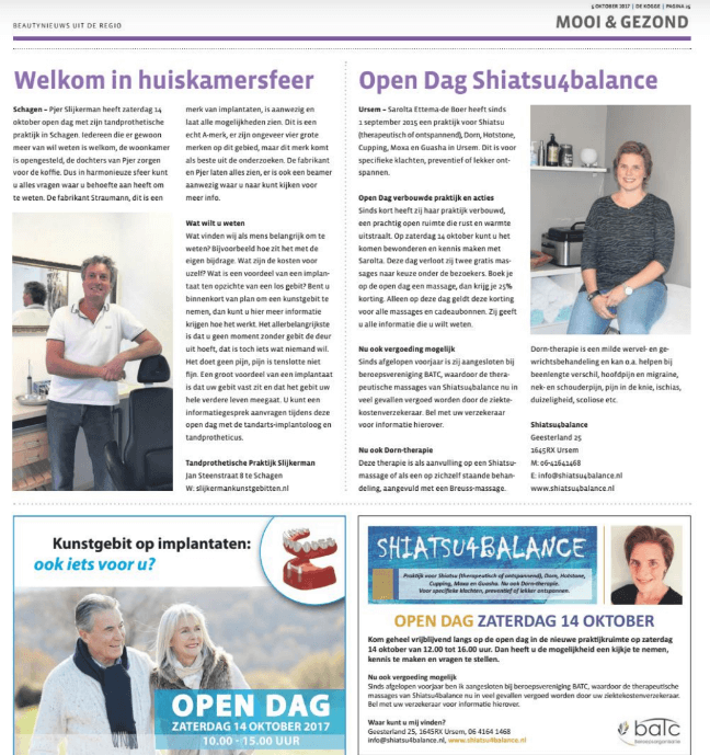 Shiatsu4balance open dag